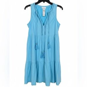 Tommy Bahama Blue Sleeveless Tassel Dress Size XXS